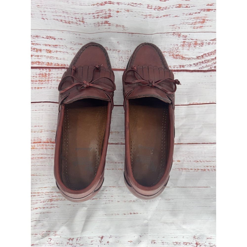Allen Edmonds Alameda Dress‎ Shoes Mens 8.5 D Burgundy Leather Kiltie Loafers - Picture 5 of 9